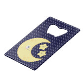 Kawaii Moon and Stars Kreditkarte Flaschenöffner (Rückseite Schrägansicht)