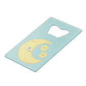 Kawaii Moon and Stars Kreditkarte Flaschenöffner (Rückseite Schrägansicht)