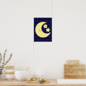 Kawaii Moon and Stars Poster Print (Küche)