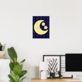 Kawaii Moon and Stars Poster Print (Heimbüro)