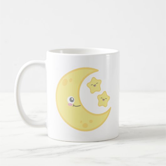 Kawaii Moon and Stars Tasse (Links)