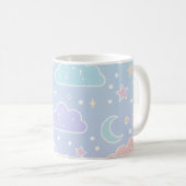 Kawaii Moon & Stars Aesthetic Cup Kaffeetasse (VorderseiteRechts)