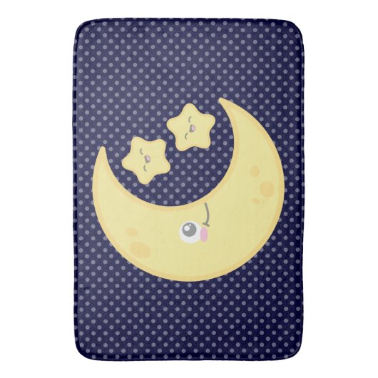 Kawaii Moon & Stars Bath Mat Badematte (Vorderseite Vertikal)