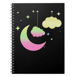 Kawaii Moon und Clouds Pastel Goth Art Notizblock