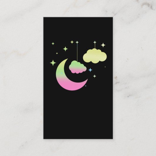 Kawaii Moon und Clouds Pastel Goth Art Visitenkarte (Vorderseite)