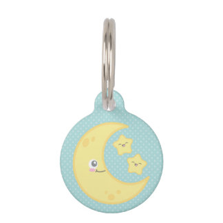 Kawaii Moon und Stars Dog Tag Tiermarke