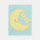 Kawaii Moon und Stars Fleece Blanket (Vorderseite)