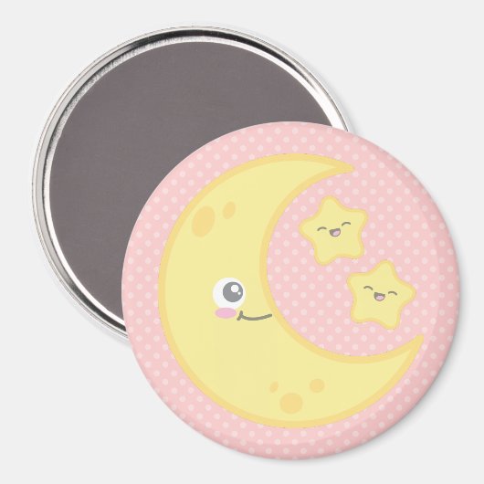 Kawaii Moon und Stars Magnet (Vorderseite/Rückseite)