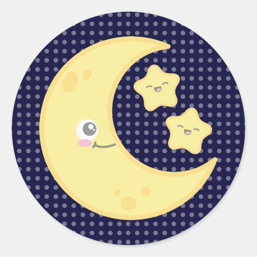 Kawaii Moon und Stars Stickers (Vorderseite)