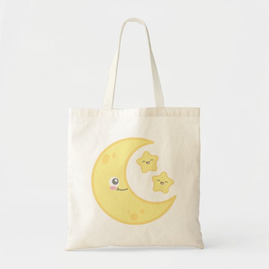 Kawaii Moon und Stars Tote Bag Tragetasche (Vorne)