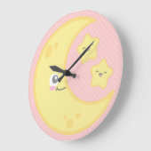 Kawaii Moon und Stars Wall Clock Große Wanduhr (Winkel)