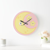 Kawaii Moon und Stars Wall Clock Große Wanduhr (Zuhause)