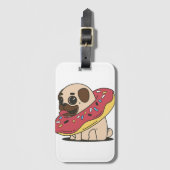 Kawaii Mops Donut Dog Niedlichen Haustier Welpe An Gepäckanhänger (Vorderseite Vertikal)