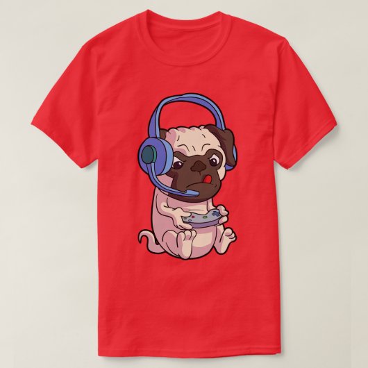 Kawaii Mops Gaming Möpsen Videospiel Witziger Hund T-Shirt (Design vorne)