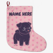 Kawaii Mops Großer Weihnachtsstrumpf (Vorderseite)