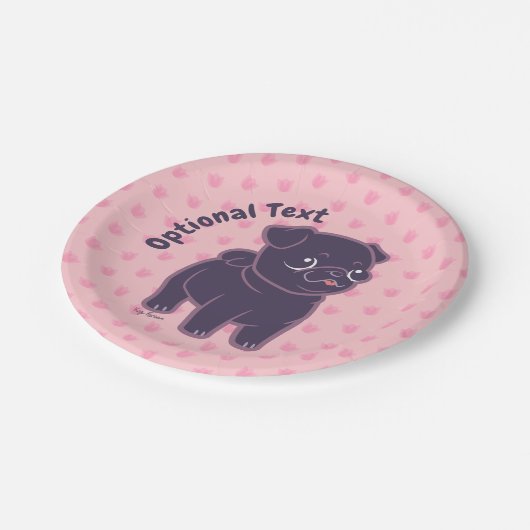 Kawaii Mops Pappteller (Schrägansicht)