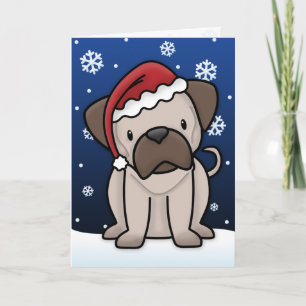Kawaii Mops Weihnachtskarte Feiertagskarte