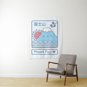 Kawaii Mount Fuji Japan Doodle Room Decke Wandteppich