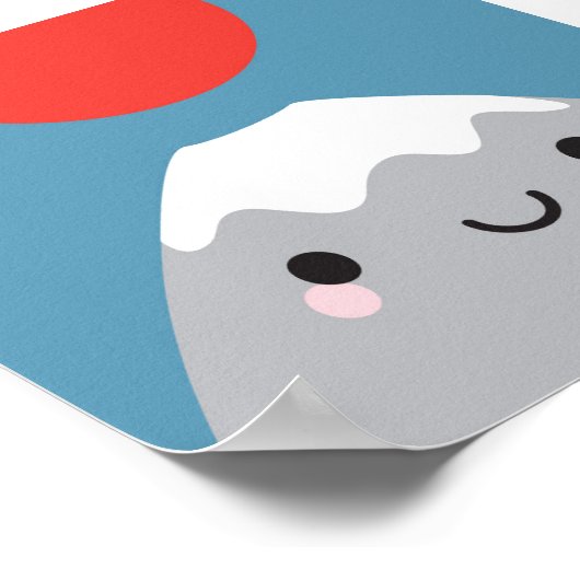 Kawaii Mt Fuji San Poster (Ecke)