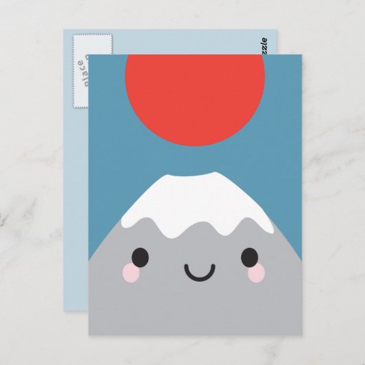 Kawaii Mt Fuji San Postkarte (Vorne/Hinten)