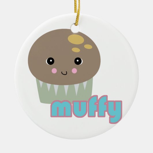 Kawaii-Muffin Keramik Ornament (Vorne)
