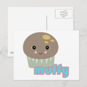 Kawaii-Muffin Postkarte (Vorne/Hinten)