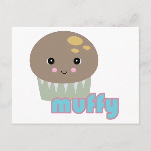 Kawaii-Muffin Postkarte (Vorderseite)