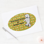 Kawaii Mummy Ovaler Aufkleber (Umschlag)