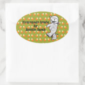 Kawaii Mummy Ovaler Aufkleber (Tasche)