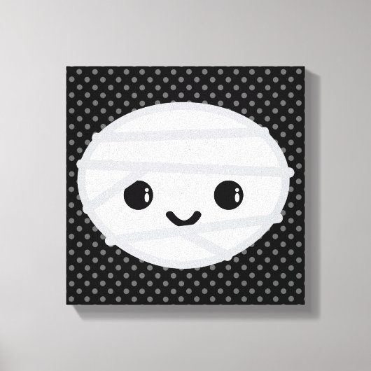 Kawaii Mummy Wrapped Canvas Leinwanddruck (Vorderseite)