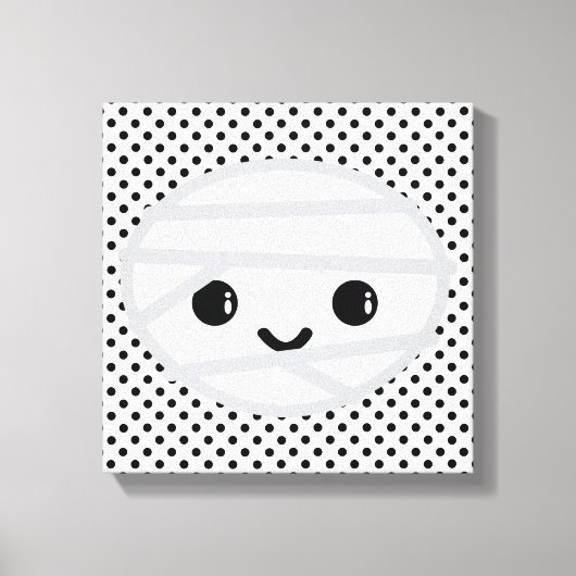 Kawaii Mummy Wrapped Canvas Leinwanddruck (Vorderseite)