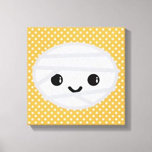 Kawaii Mummy Wrapped Canvas Leinwanddruck (Vorderseite)