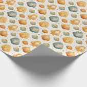 Kawaii Muscheln Gelb und Blau Geschenkpapier (Ecke)