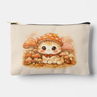 Kawaii Mushroom Forest Kitty Cute Autumn Cozy Cat Zubehörtasche