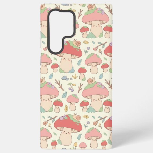 Kawaii Mushroom Snail Pattern Phone Case Samsung Galaxy Hülle (Rückseite)
