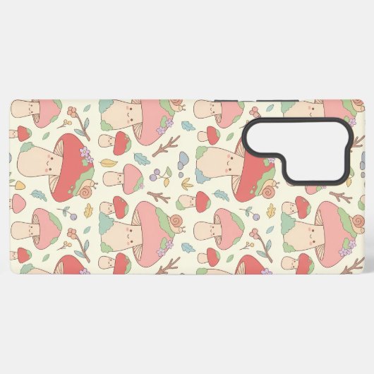 Kawaii Mushroom Snail Pattern Phone Case Samsung Galaxy Hülle (Rückseite (Horizontal))