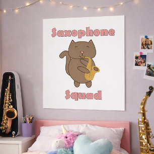 Kawaii Musikband Kitty Saxophon spielende Truppe Poster