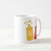 Kawaii Mustard und Ketchup Liebe Kaffeetasse (VorderseiteRechts)