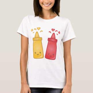 Kawaii Mustard und Ketchup Liebe T-Shirt