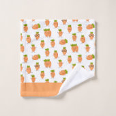 Kawaii-Muster aus lustigen Karotten Badhandtuch Set (Waschlappen)