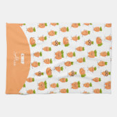 Kawaii-Muster aus lustigen Karotten Geschirrtuch (Horizontal)