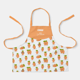 Kawaii-Muster aus lustigen Karotten Schürze