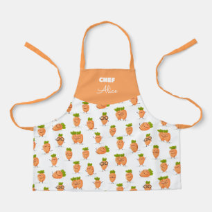 Kawaii-Muster aus lustigen Karotten Schürze