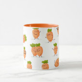 Kawaii-Muster aus lustigen Karotten Tasse (Zentrum)