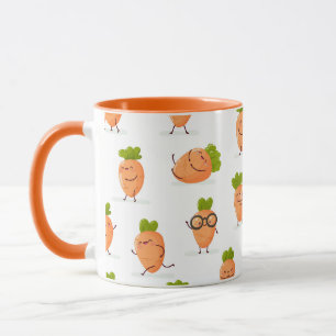 Kawaii-Muster aus lustigen Karotten Tasse