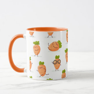 Kawaii-Muster aus lustigen Karotten Tasse
