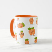 Kawaii-Muster aus lustigen Karotten Tasse (Vorderseite Links)