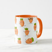 Kawaii-Muster aus lustigen Karotten Tasse (VorderseiteRechts)