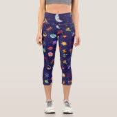 Kawaii-Muster Capri Leggings (Vorderseite)