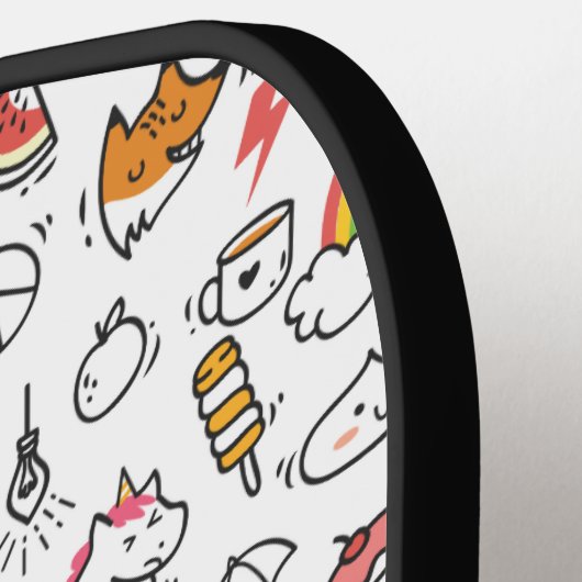 Kawaii Muster Custom Monogram Pickleball Paddle (Linke Seite)